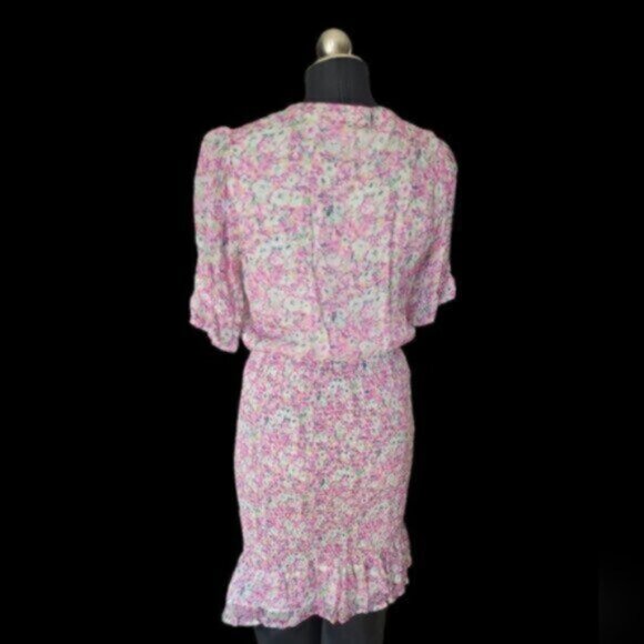 Esqualo Pink Floral Chiffon Dress NWT Sz 4 - Picture 7 of 15